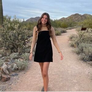 SHEIN Black Mini Overall Dress